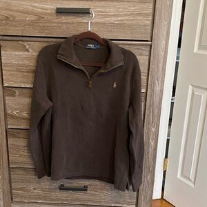 Polo by Ralph Lauren Men's Dark Brown Half-Zip Sweater
